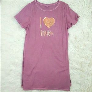 LuLaRoe Pink and Gold Tunic Tee